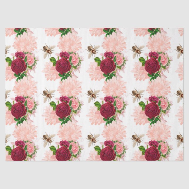 Die rosa und goldene Bienenreihe - Design 13 Seidenpapier (Vorderseite)