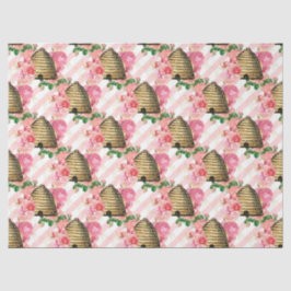 Die rosa und goldene Bienenreihe Design 15 Gewebep Seidenpapier