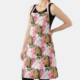 Die rosa und goldene Bienenreihe Design 15 Schürze