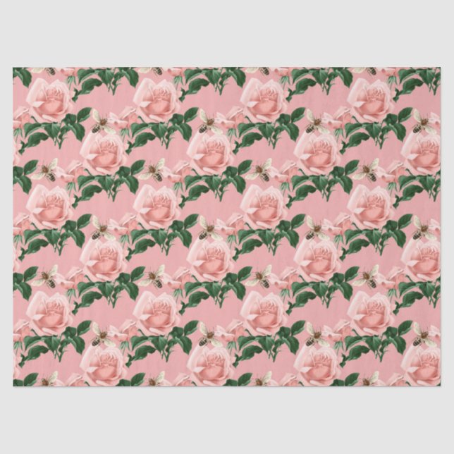 Die rosa und goldene Bienenreihe Design 16 Gewebep Seidenpapier (Vorderseite)