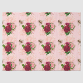 Die rosa und goldene Bienenreihe Design 17 Gewebep Seidenpapier