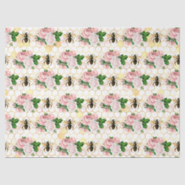 Die rosa und goldene Bienenreihe Design 17 Gewebep Seidenpapier