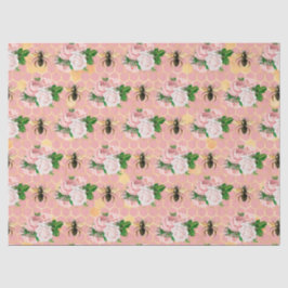 Die rosa und goldene Bienenreihe - Design 18 Seidenpapier