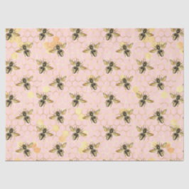 Die rosa und goldene Bienenreihe - Design 1 Seidenpapier