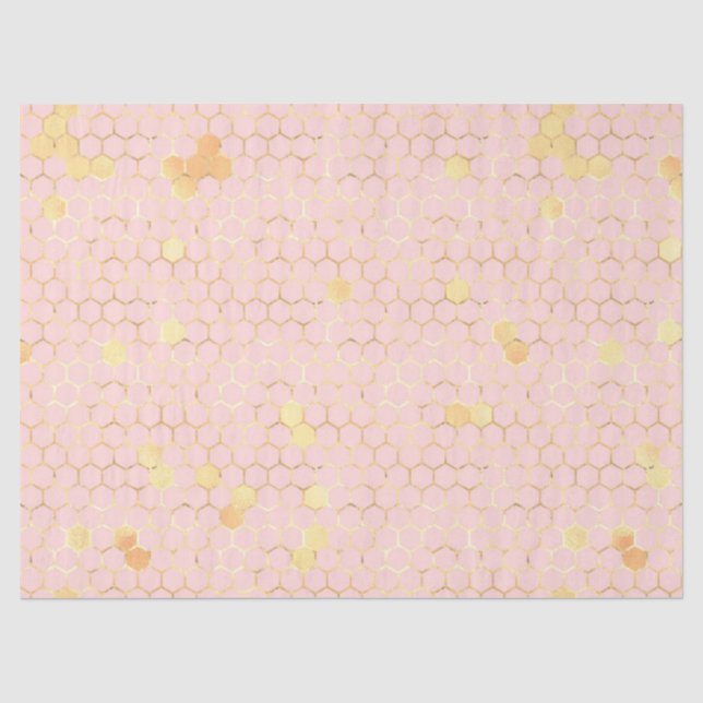 Die rosa und goldene Bienenreihe - Design 3 Seidenpapier (Vorderseite)