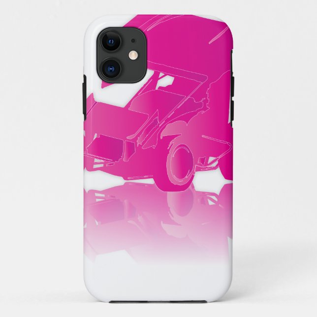 Die rosa Winged Reflexion sprinten Auto Case-Mate iPhone Hülle (Rückseite)