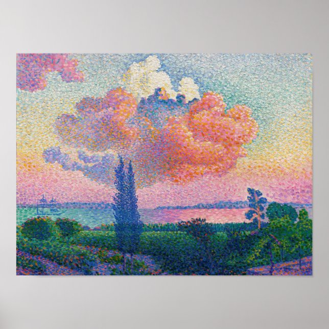 Die rosa Wolke, Gemälde von Henri-Edmond Cross Poster (Vorne)