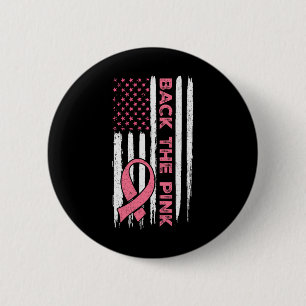 Die rosafarbene schwarze Flagge - Brustkrebs A Button