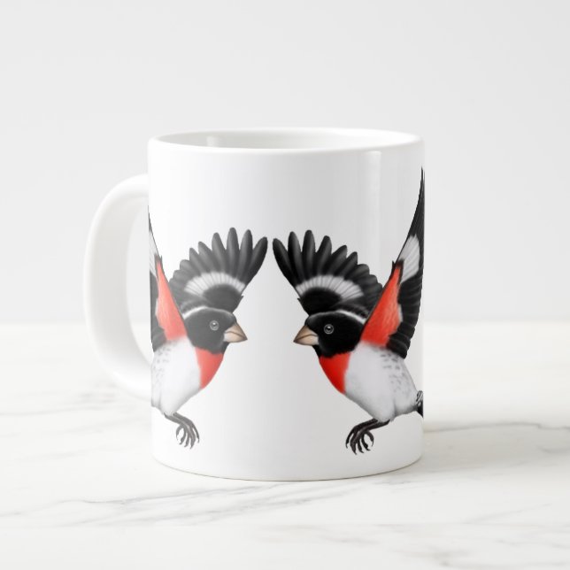 Die Rose Breasted Grosbeak-Tunnel-bohrwagenTasse Jumbo-Tasse (Vorderseite Links)