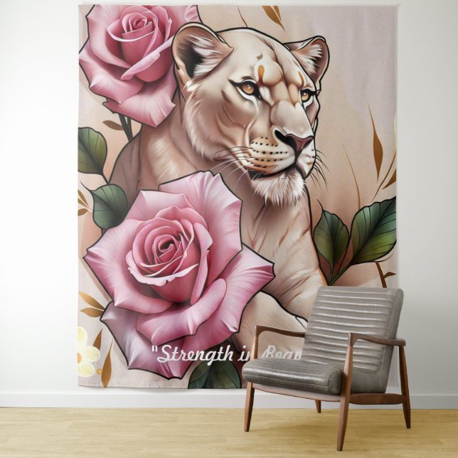 "Die Rose der Löwin" Wandteppich (Beispiel)