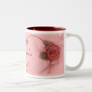 ~ die ROSE des VALENTINES auf Rosa Zweifarbige Tasse