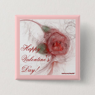 ~ die ROSE des VALENTINES auf Weiß Button