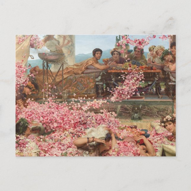 Die Rose Heliogabalus von Sir Lawrence Alma-Tad Postkarte (Vorderseite)