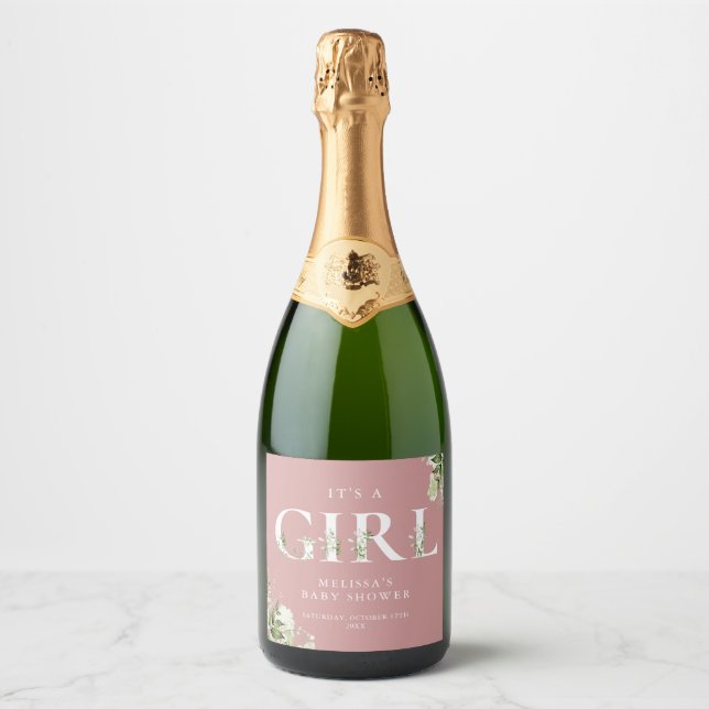 Die Rose ist eine Girl Greenery Dusty Pink Baby Du (Vorderseite)