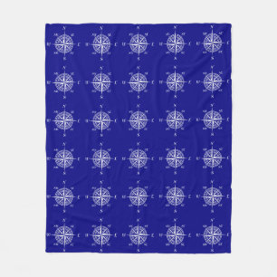 Die Rose umfasst das Blau- und Weißküstendekor Fleecedecke