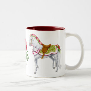 Die Rosen-PferdeTasse Zweifarbige Tasse