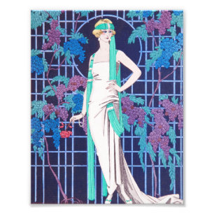 Die Rosen und die Nacht Art Deco Fotodruck