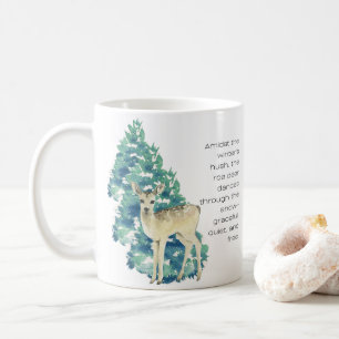 Die Rosenhirsche tanzt durch den Schnee Kaffeetasse
