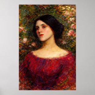 Die Rosenlaube von John William Waterhouse Poster