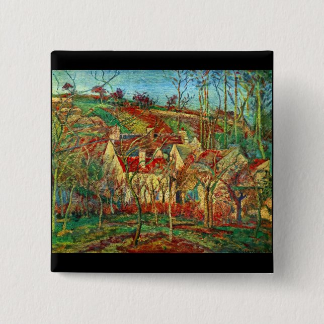 Die Rotdächer durch Camille Pissarro Button (Vorderseite)