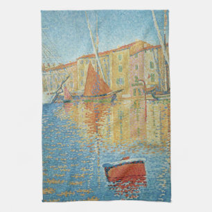 Die Rote Bühne von Paul Signac, Vintager Pointilli Handtuch