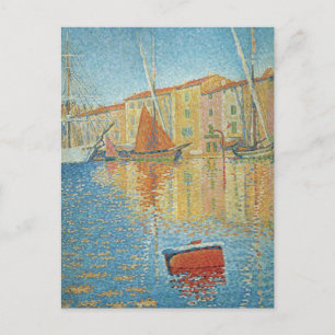 Die Rote Bühne von Paul Signac, Vintager Pointilli Postkarte