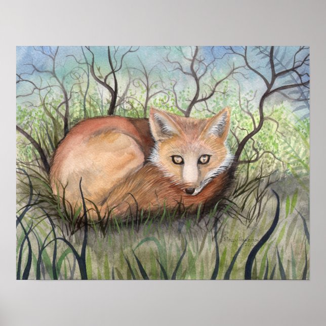 Die rote Fox-Print Poster (Vorne)