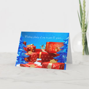 Die rote Grußkarte der Geschenke Feiertagskarte