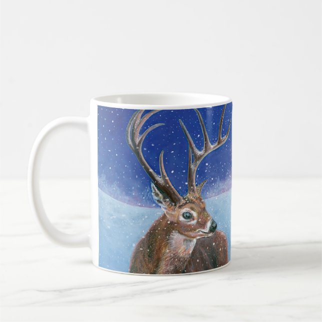 Die Rote Hirsche im Winter Kaffeetasse (Links)