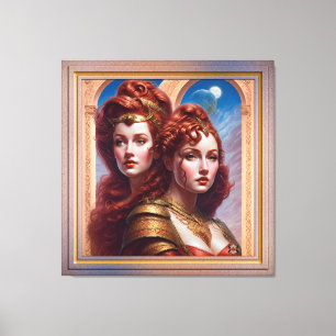 Die Rote KI Kunst von Xzendor7 Leinwanddruck