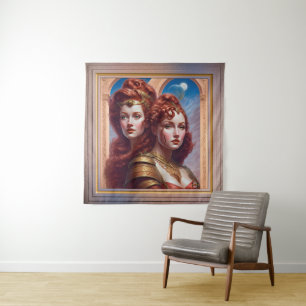 Die Rote KI Kunst von Xzendor7 Wandteppich