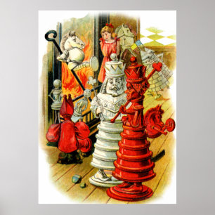 Die rote Königin und der weiße König im Wunderland Poster