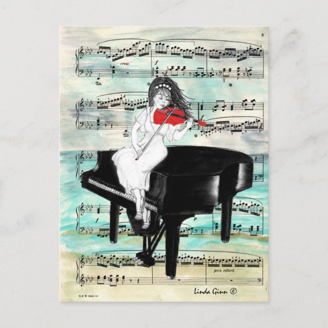 Die rote Violine Postkarte (Vorderseite)