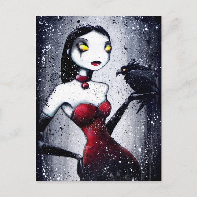 Die rote Vogelpostkarte Postkarte (Vorderseite)