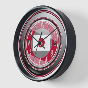 Die rote weiße Flagge Japans Uhr