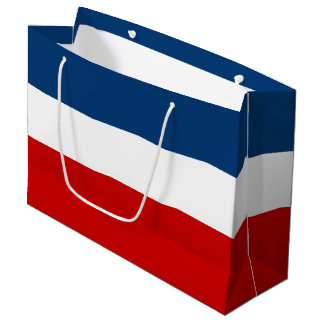 Die rote weiße und blaue Geschenk-Tasche - groß, Große Geschenktüte