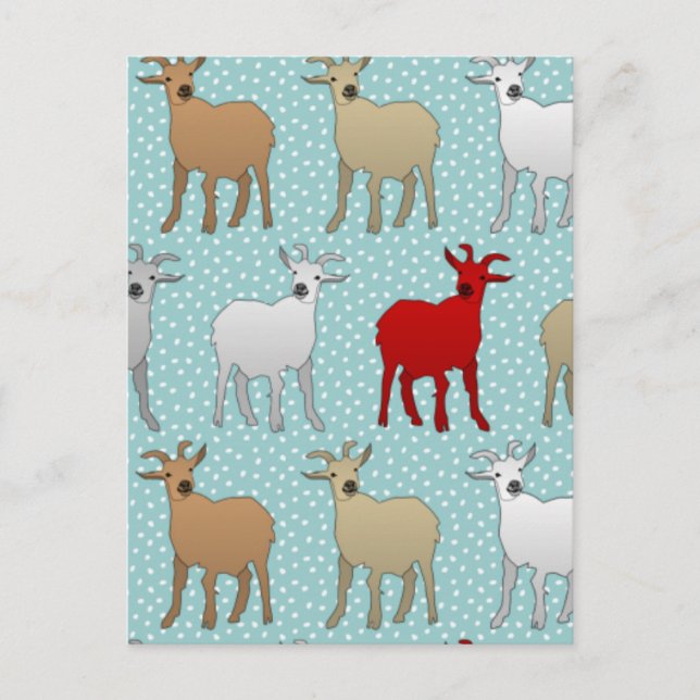 Die rote Ziege Postkarte (Vorderseite)