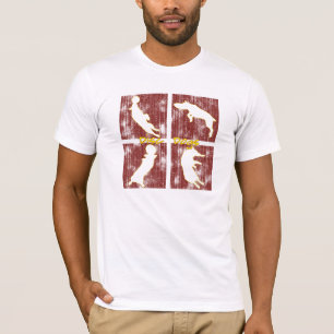 Die roten Kästen, die Disc fliegen, verfolgt Klei T-Shirt