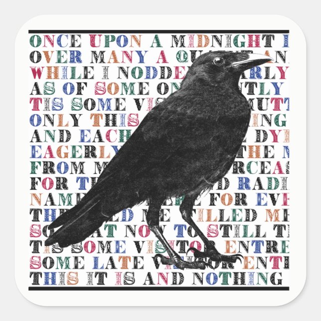 Die roten Poesie-Sticker Quadratischer Aufkleber (Vorderseite)