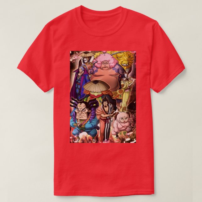 Die roten Schuppen ein Stück T-Shirt (Design vorne)