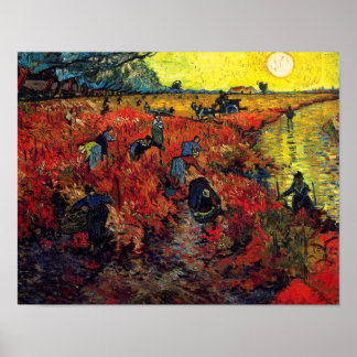 Die roten Weinberge Poster
