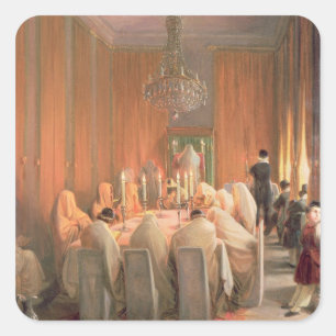 Die Rothschild Familie am Gebet Quadratischer Aufkleber