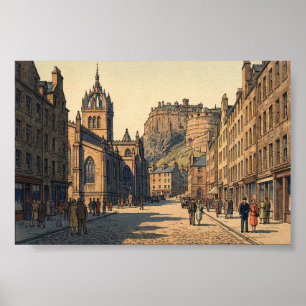 Die Royal Mile in Edinburgh Poster