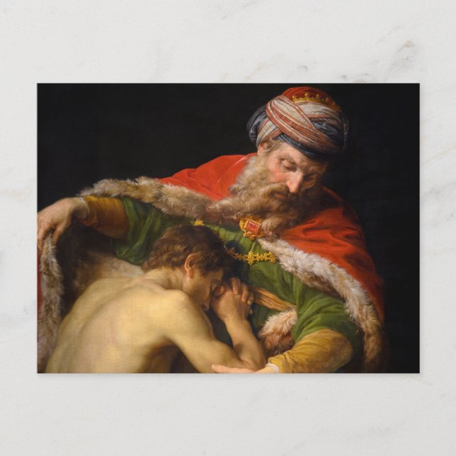 Die Rückkehr des Prodigalen Sohnes, 1773 von Pompe Postkarte (Vorderseite)