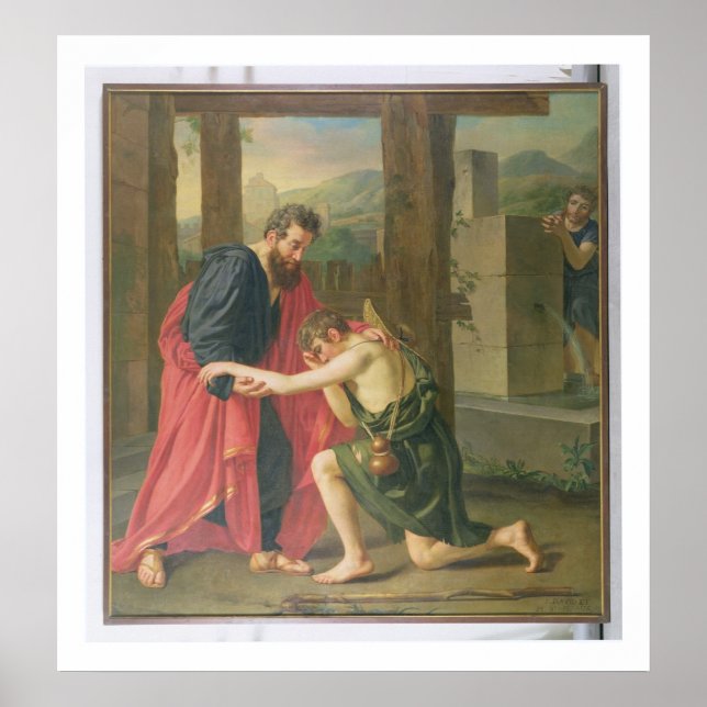 Die Rückkehr des Prodigalen Sohnes, 1823 (Öl in Ca Poster (Vorne)