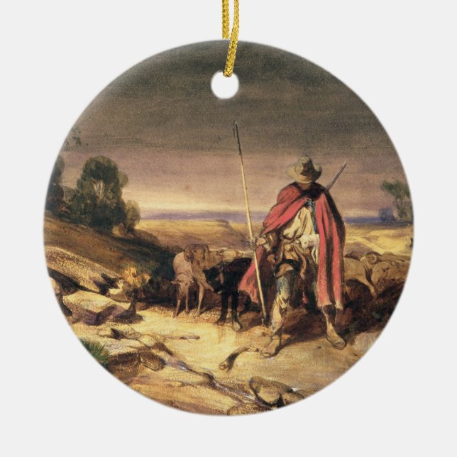Die Rückkehr des Schäfers (Stift u. braune Tinte, Keramikornament (Vorne)
