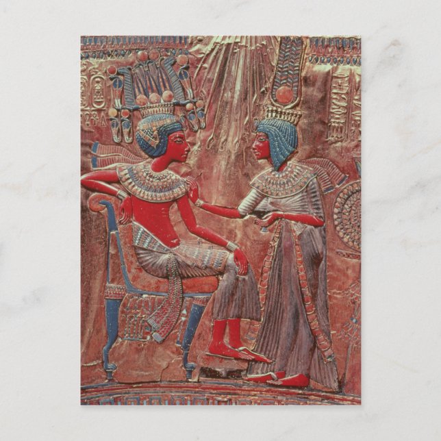 Die Rückseite des Thrones von Tutankhamun Postkarte (Vorderseite)