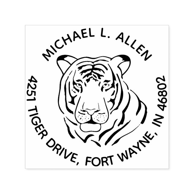 Die Rücksendeadresse des mächtigen Tigers Permastempel (Design)