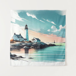 Die Ruhe am Meer am Strand Wandteppich