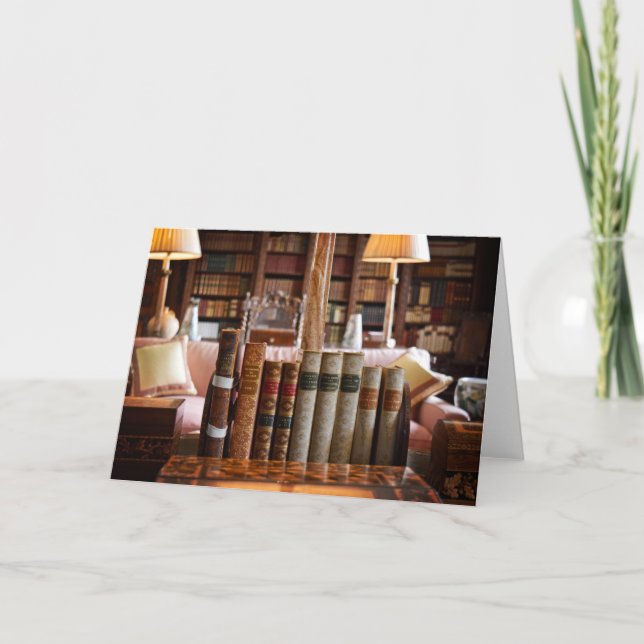 Die Ruhe der Bibliothek - Grußkarte Karte (Vorderseite)